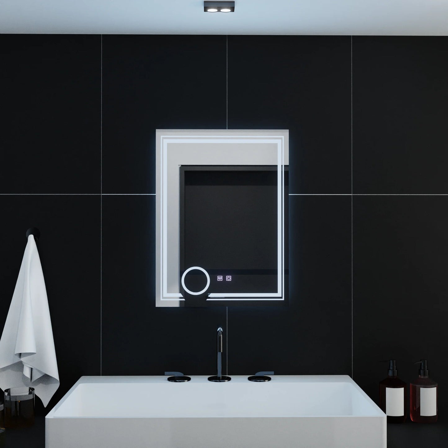Oglinda LED Rectangulara, 60x80cm, CANTO Touch, Sistem Dezaburire, Dimabila