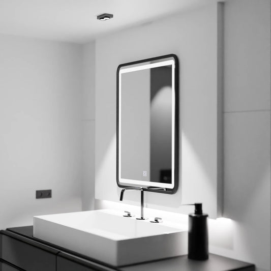 Oglinda LED Rectangulara 60x80cm Rama Neagra Basic Touch