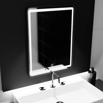 Oglinda LED Rectangulara 60x80cm Rama Neagra Basic Touch