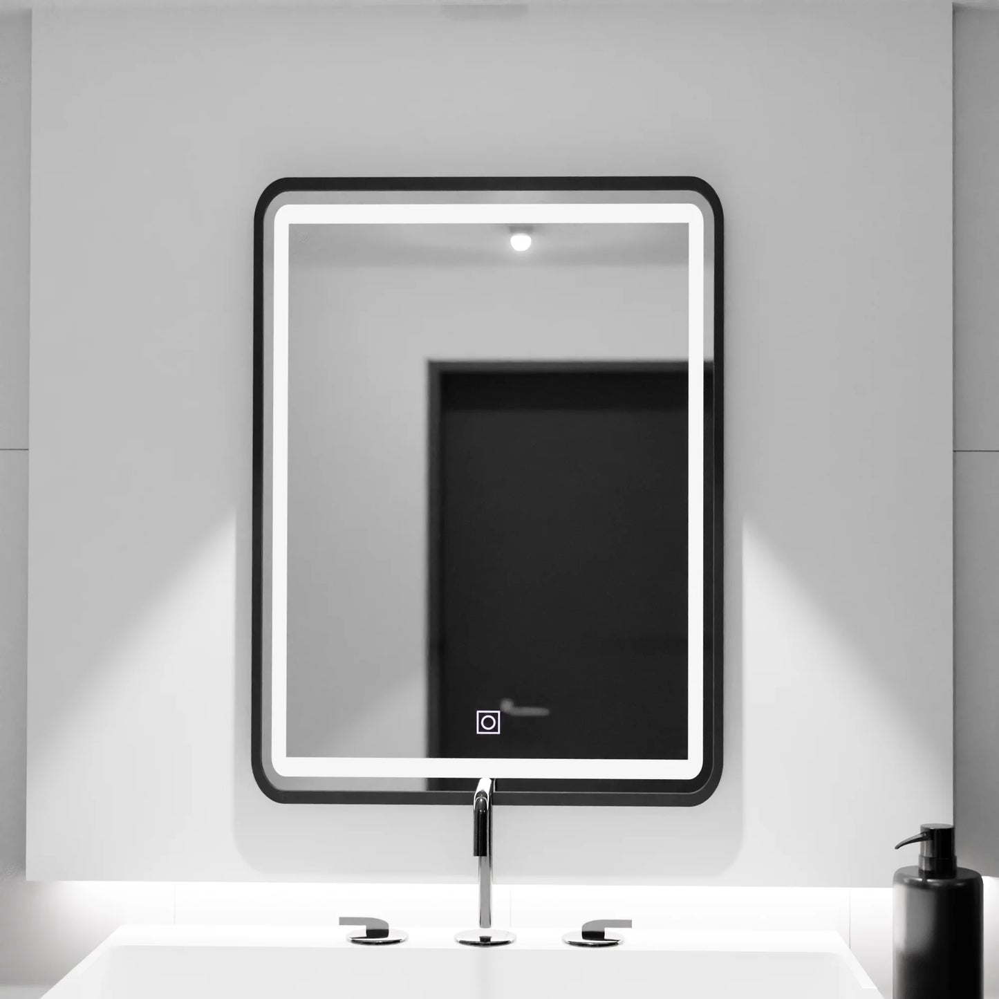 Oglinda LED Rectangulara 60x80cm Rama Neagra Basic Touch