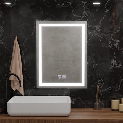 Oglinda LED Rectangulara, 50x70cm, RADIANTE Touch, Sistem Dezaburire, Dimabila
