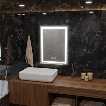 Oglinda LED Rectangulara, 45x60cm, RADIANTE Touch, Sistem Dezaburire, Dimabila