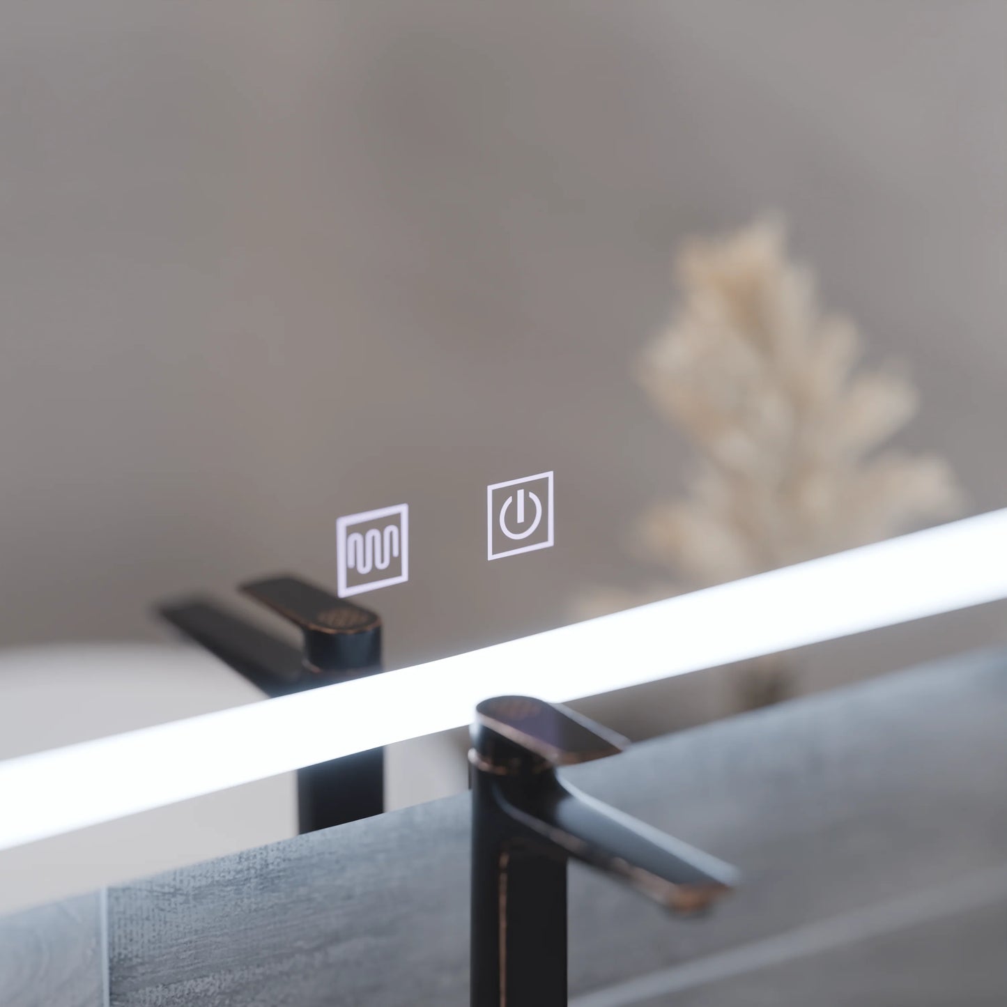 Oglinda LED Rectangulara, 80x60cm, RADIANTE Touch, Sistem Dezaburire, Dimabila