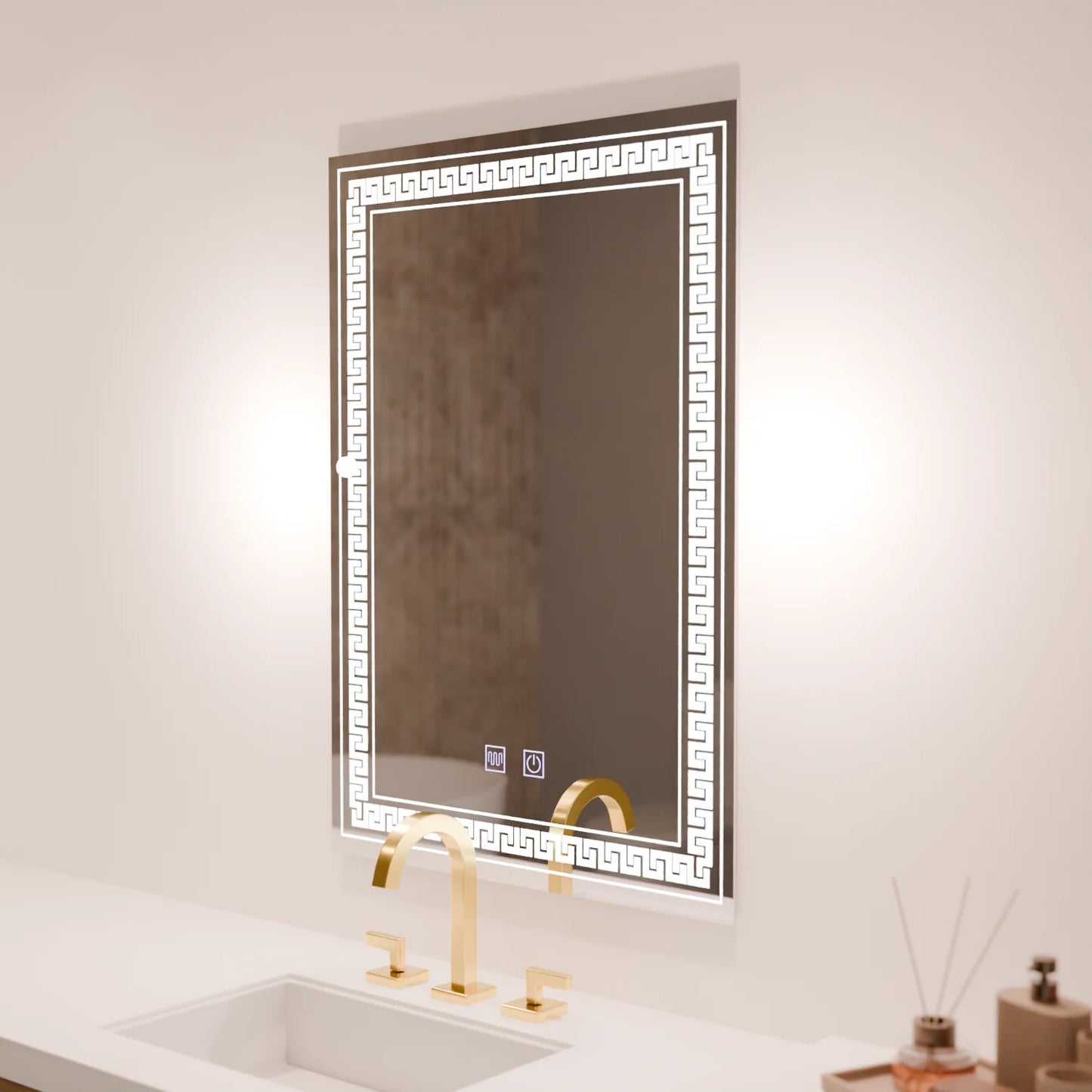 Oglinda LED Rentagulara, 60x80cm, Touch Vivido , Sistem Dezaburire,Dimabila