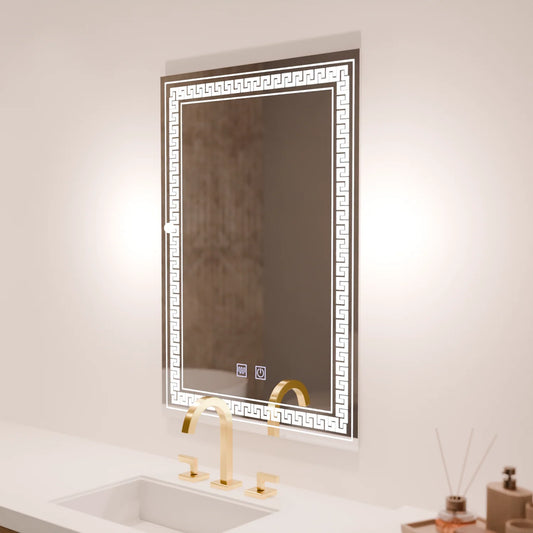 Oglinda LED Rentagulara, 60x80cm, Touch Vivido , Sistem Dezaburire,Dimabila