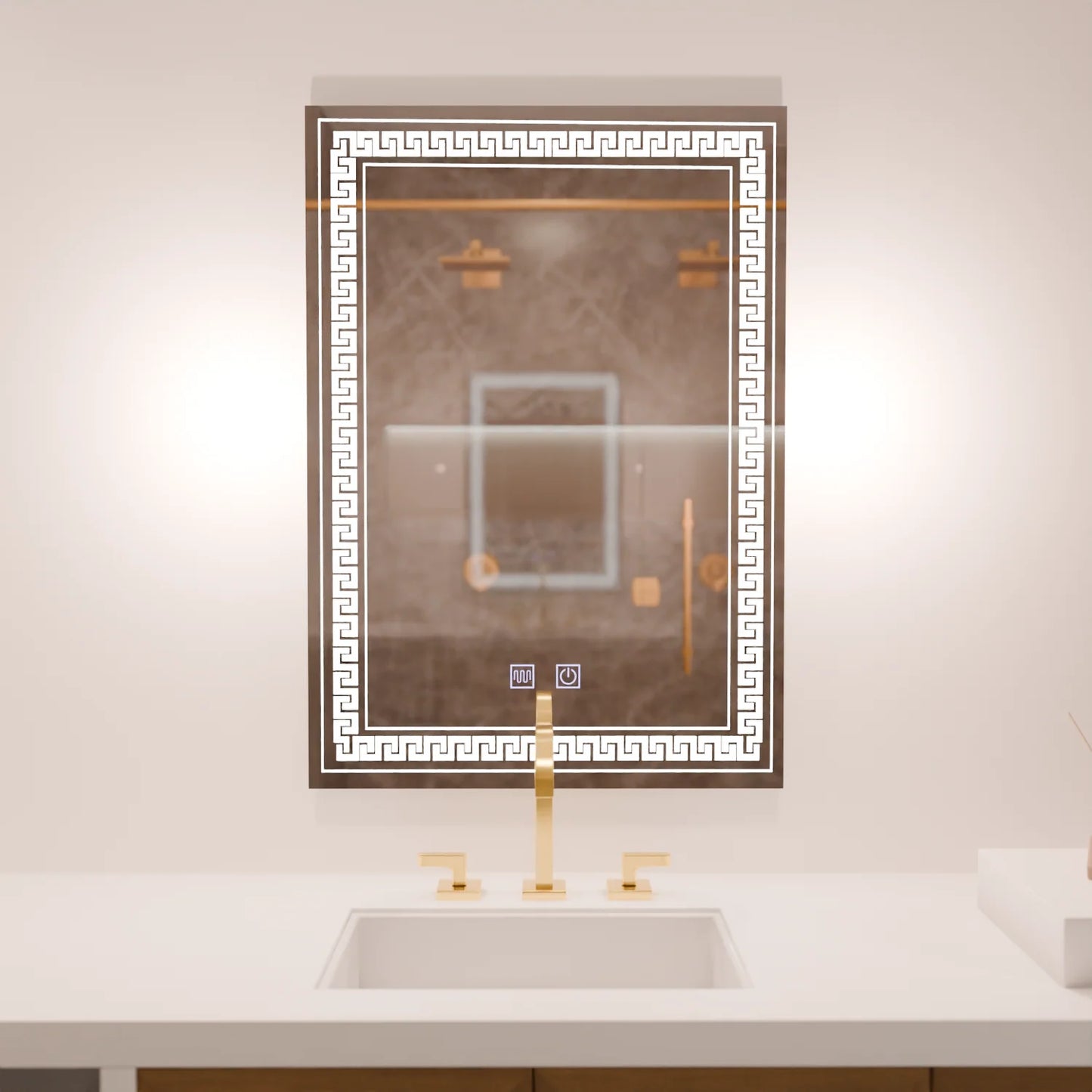 Oglinda LED Rentagulara, 60x80cm, Touch Vivido , Sistem Dezaburire,Dimabila