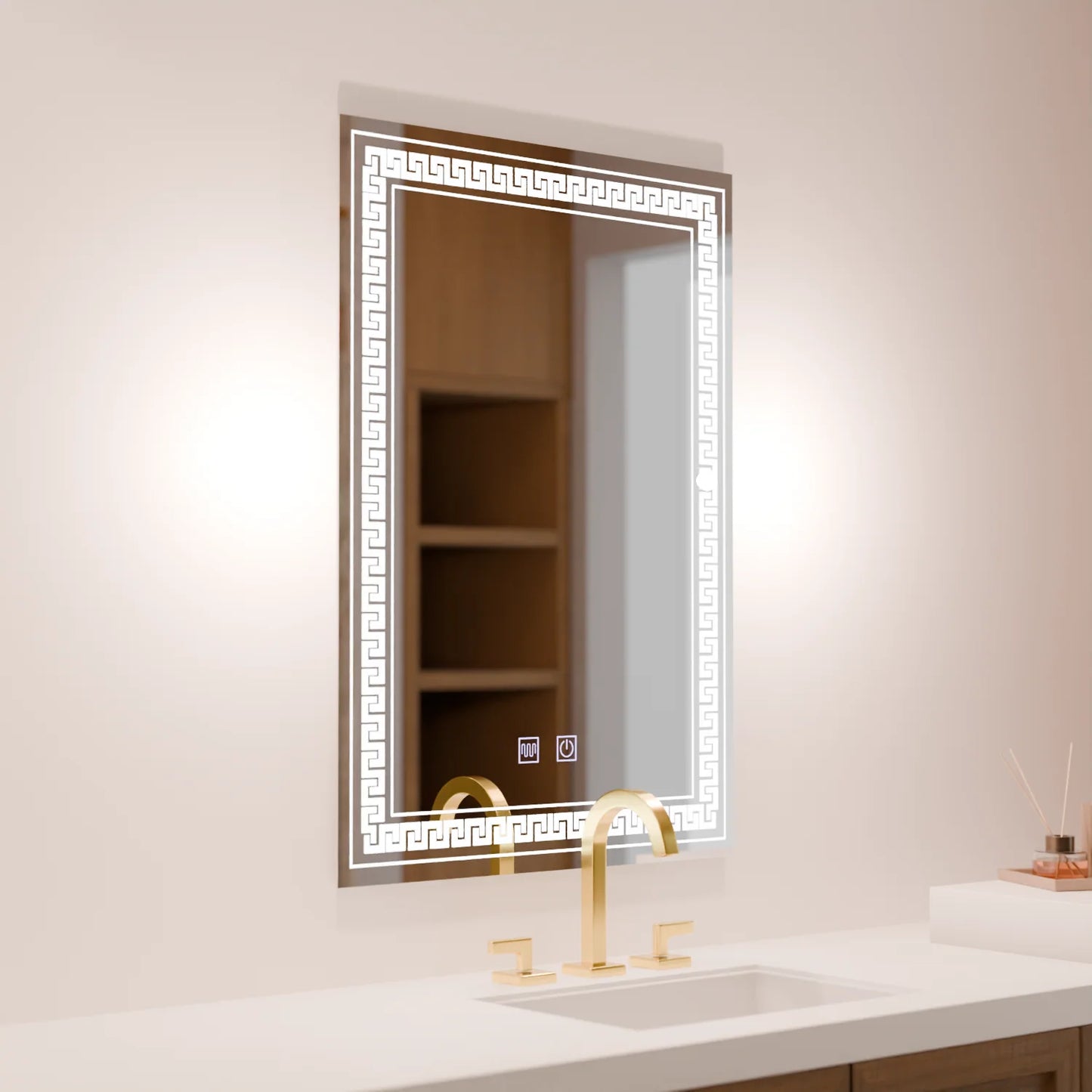 Oglinda LED Rentagulara, 60x80cm, Touch Vivido , Sistem Dezaburire,Dimabila