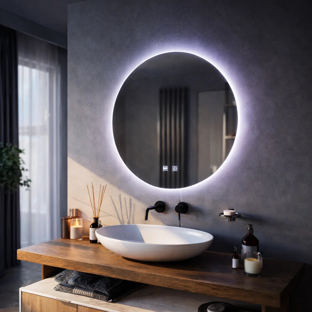 Oglinda LED Rotunda, 60cm, Isolda, Touch, Sistem Dezaburire