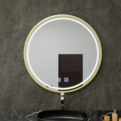 Oglinda LED Rotunda, 60cm, Glanz Touch, Sistem Dezaburire, Dimabila