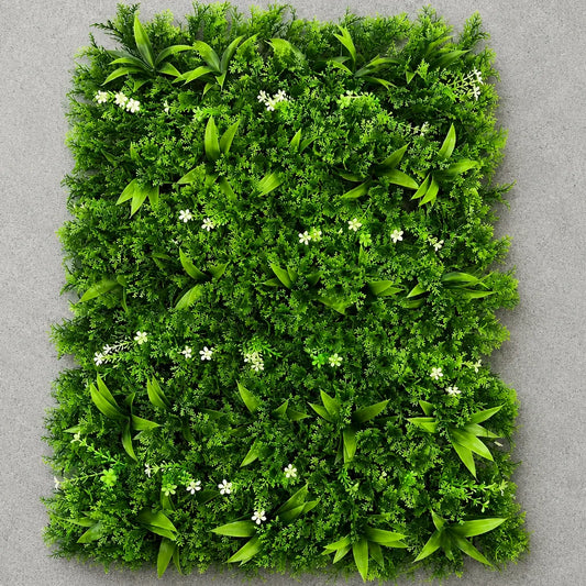 Planta Artificiala Panou de Gard Viu Frunze de Piersic Mix, 40 x 60 cm, Verde