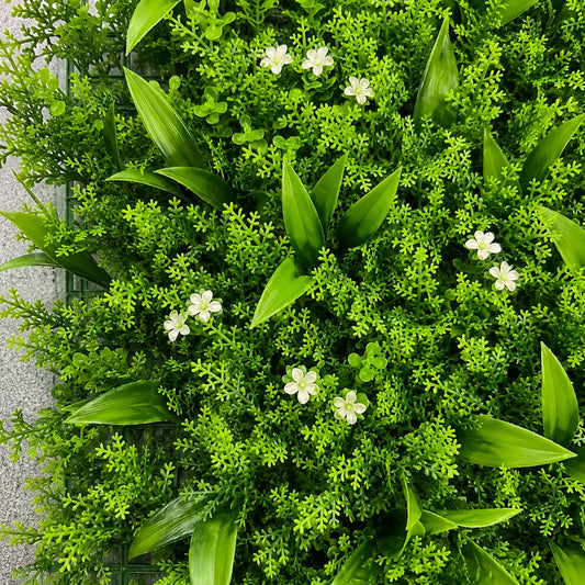 Planta Artificiala Panou de Gard Viu Frunze de Piersic Mix, 40 x 60 cm, Verde
