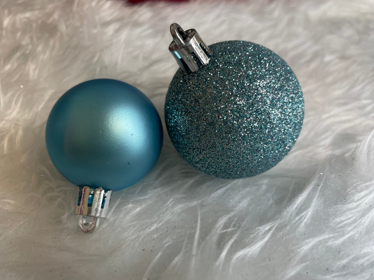 Set globuri de Craciun, 30 bucati, 3 modele, 4/5/6cm, albastru deschis