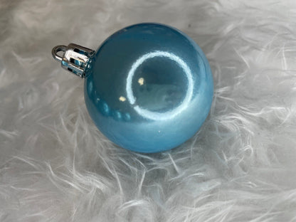 Set globuri de Craciun, 30 bucati, 3 modele, 4/5/6cm, albastru deschis