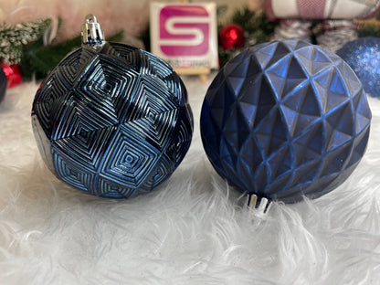 Set globuri de Craciun, 30 bucati, 6 modele, 8cm, albastru inchis