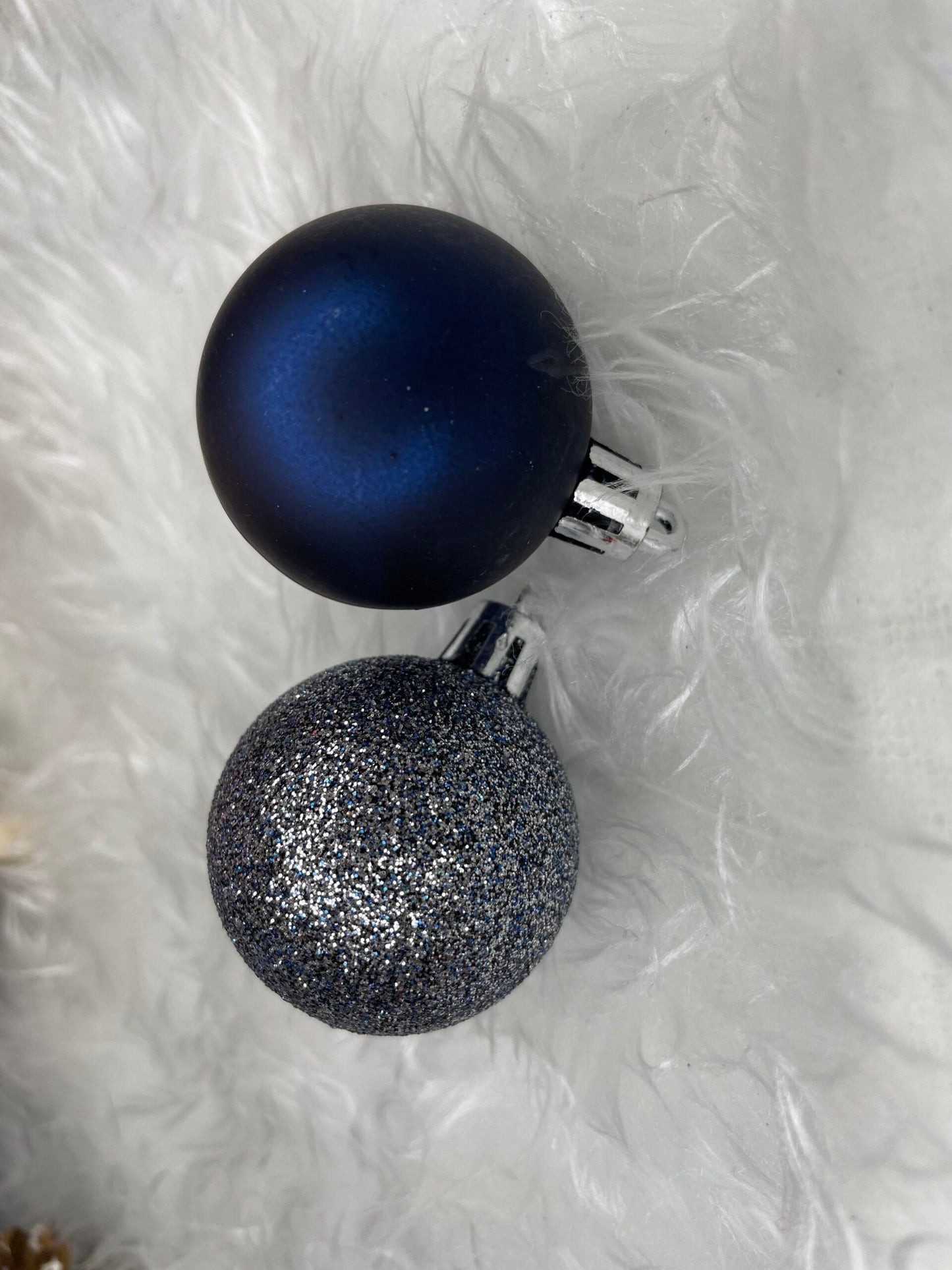 Set globuri de Craciun, 20 bucati, 3 modele, 4cm, albastru marin