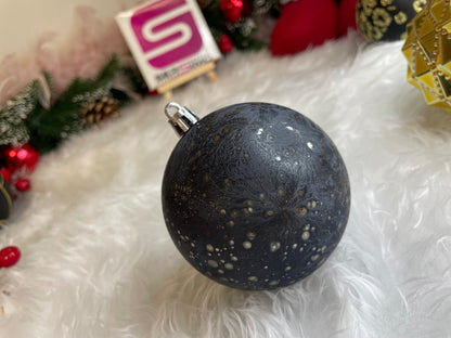Set globuri de Craciun, 16 bucati, 8cm, 6 modele, negru auriu