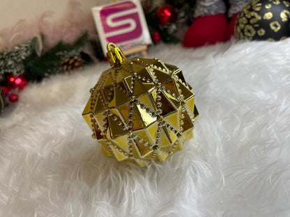 Set globuri de Craciun, 16 bucati, 8cm, 6 modele, negru auriu