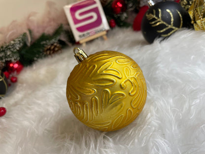 Set globuri de Craciun, 16 bucati, 8cm, 6 modele, negru auriu