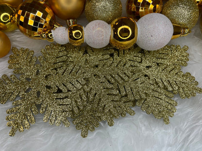 Set globuri si decoratiuni de Craciun, 155 piese, diverse dimensiuni, auriu