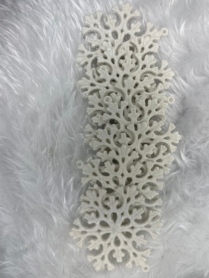 Decoratiune brad fulg de zapada, set 8 bucati, 8cm, alb