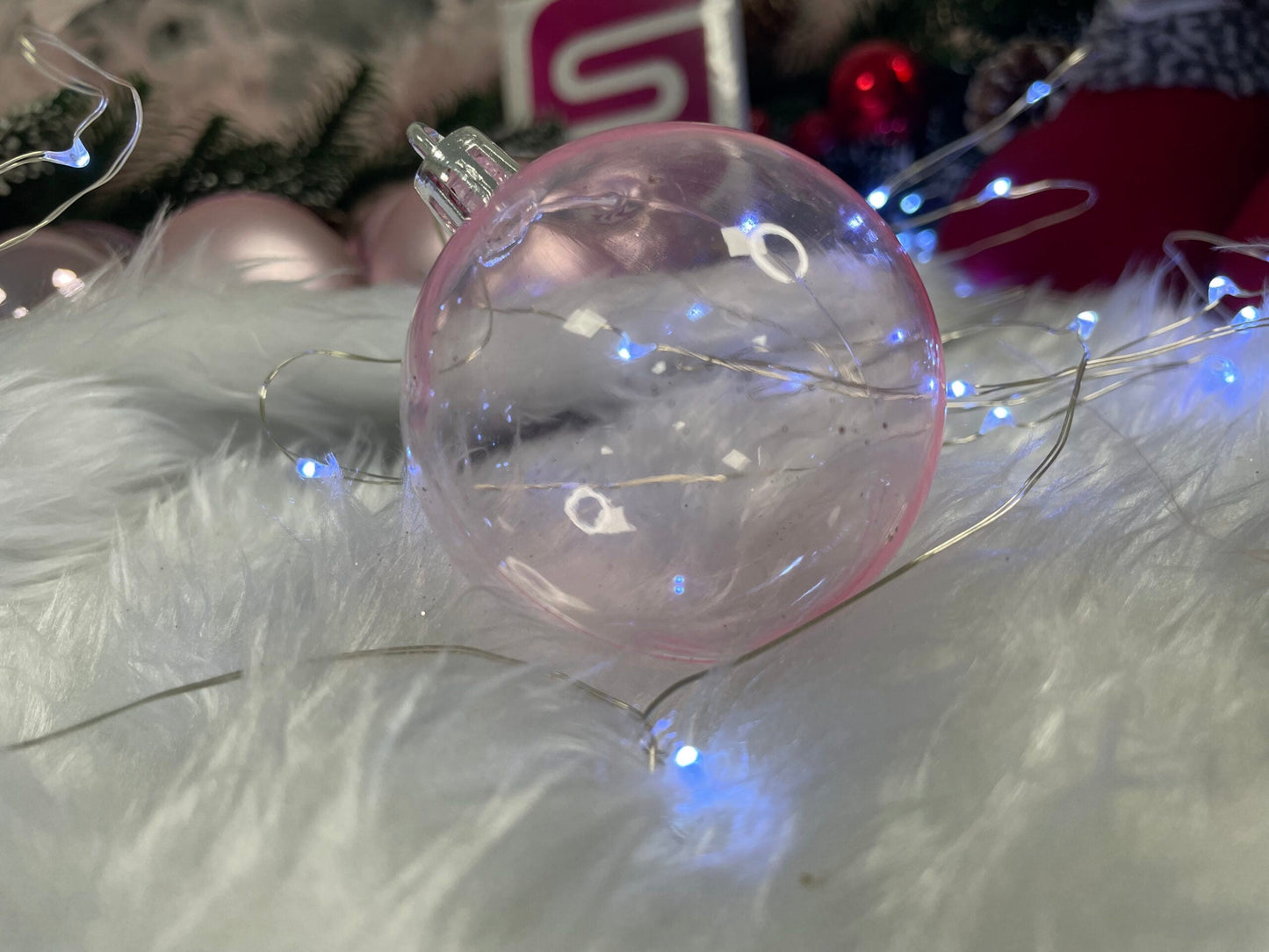 Set globuri de Craciun, 100 bucati, 6cm, roz