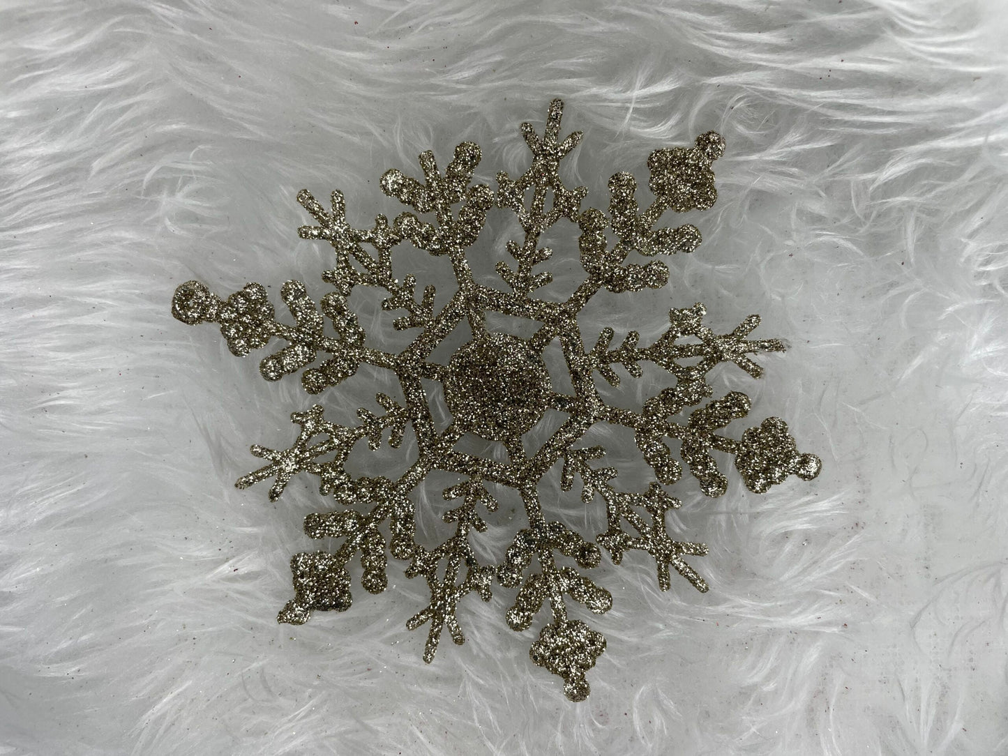 Decoratiune brad fulg de zapada, set 3 bucati, 12cm, auriu