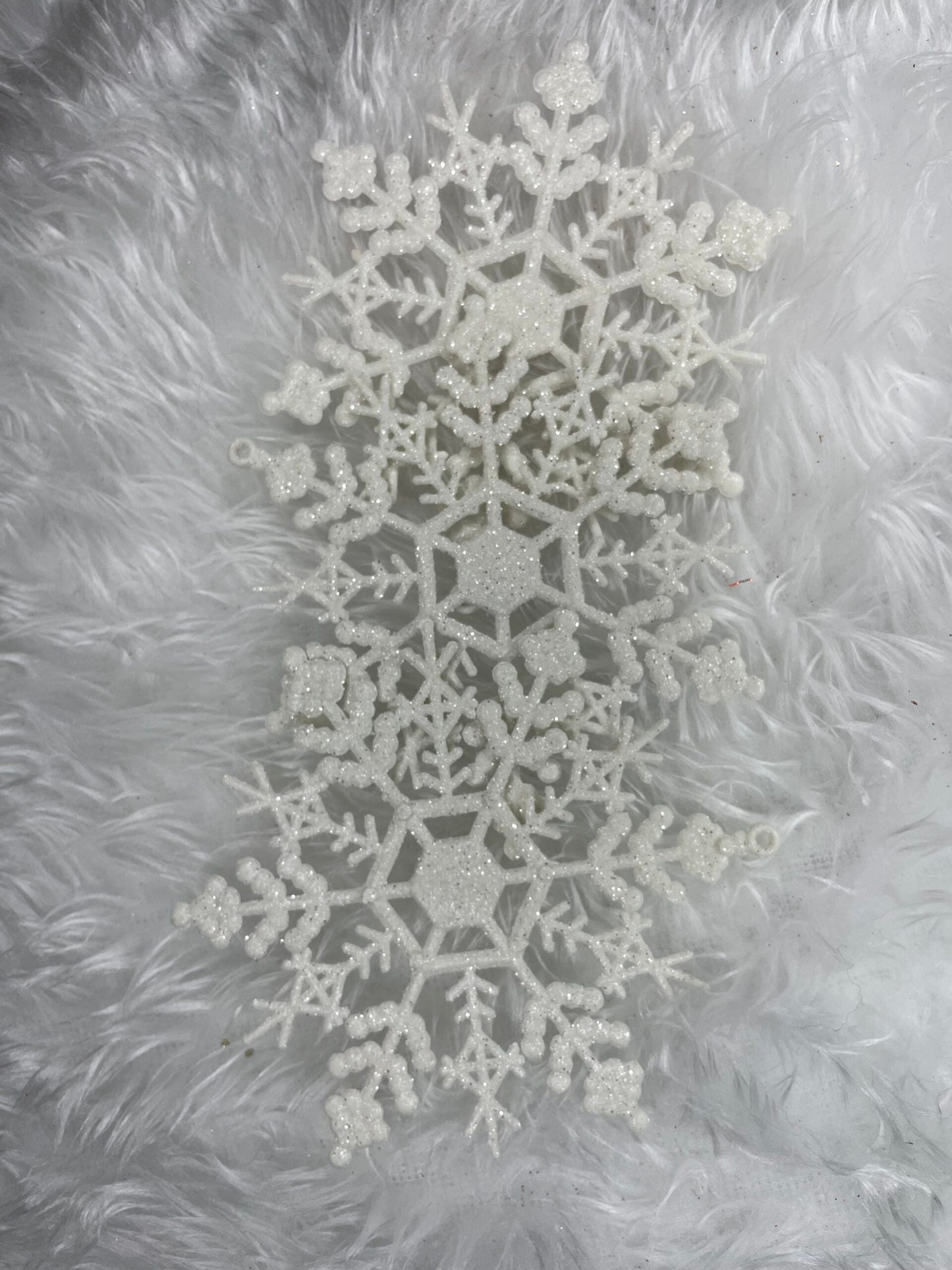 Decoratiune brad fulg de zapada, set 3 bucati, 12cm, alb