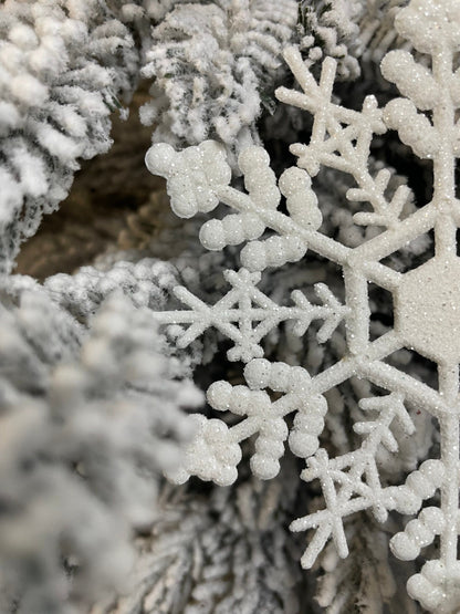 Decoratiune brad fulg de zapada, set 3 bucati, 12cm, alb