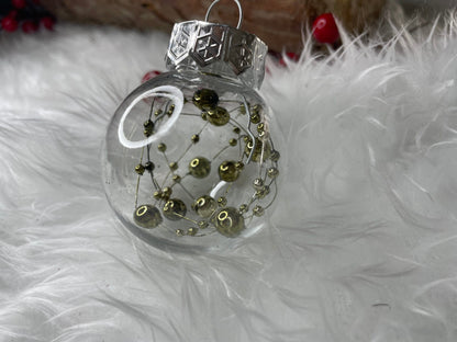 Set globuri de Craciun Inedit, 24 bucati, 5cm, transparente si verde