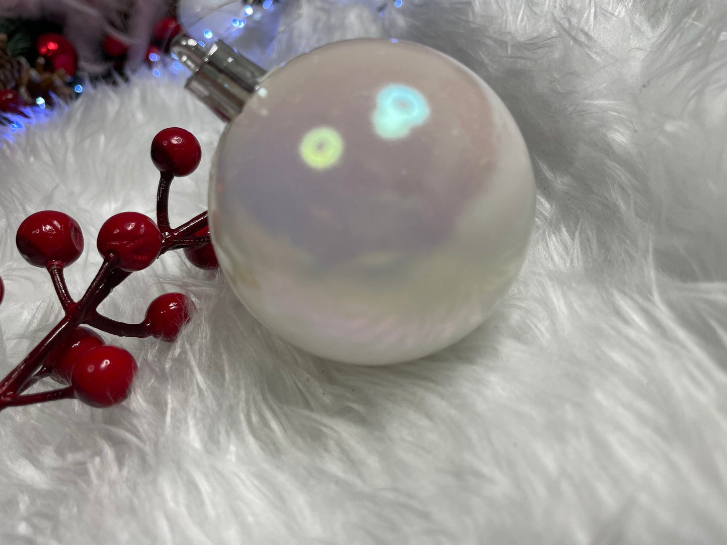 Set globuri de Craciun, 30 bucati, 3 modele, 4/5/6cm, alb