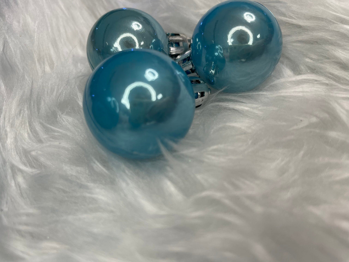 Set globuri de Craciun, 37 bucati, 3-8cm, albastru perla