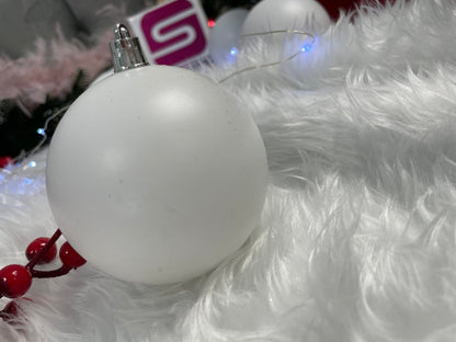 Set globuri de Craciun, 20 bucati, 8cm, alb mat