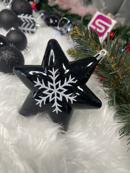 Set globuri si decoratiuni de Craciun, 77 piese, diverse dimensiuni, negru