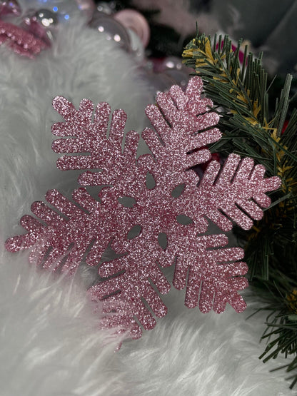 Set globuri si decoratiuni de Craciun, 155 piese, diverse dimensiuni, roz