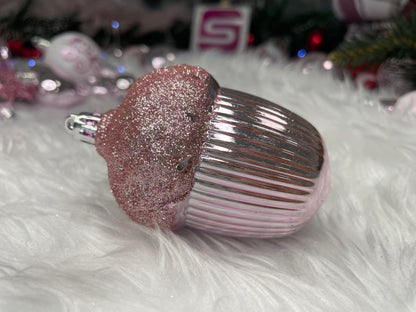 Set globuri si decoratiuni de Craciun, 155 piese, diverse dimensiuni, roz