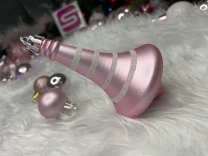 Set globuri si decoratiuni de Craciun, 155 piese, diverse dimensiuni, roz