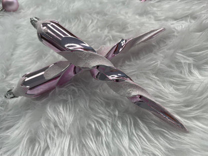 Set globuri si decoratiuni de Craciun, 155 piese, diverse dimensiuni, roz