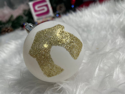 Set globuri de Craciun cu modele de sarbatori, 30 bucati, 6cm, auriu