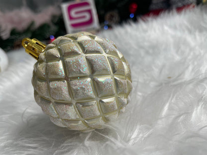 Set globuri de Craciun cu modele de sarbatori, 30 bucati, 6cm, auriu