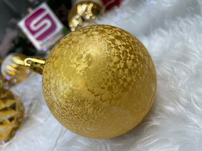 Set globuri de Craciun, 16 bucati, 8cm, 6 modele, auriu