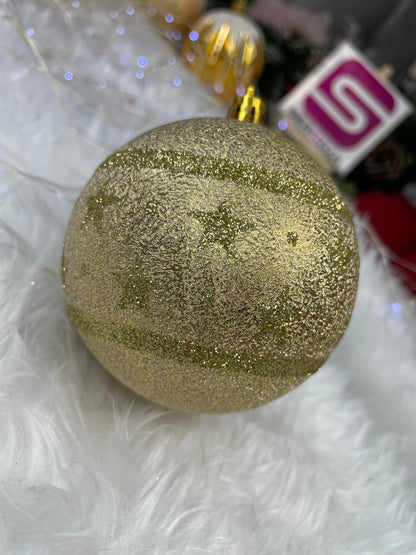 Set globuri de Craciun, 16 bucati, 8cm, 6 modele, auriu