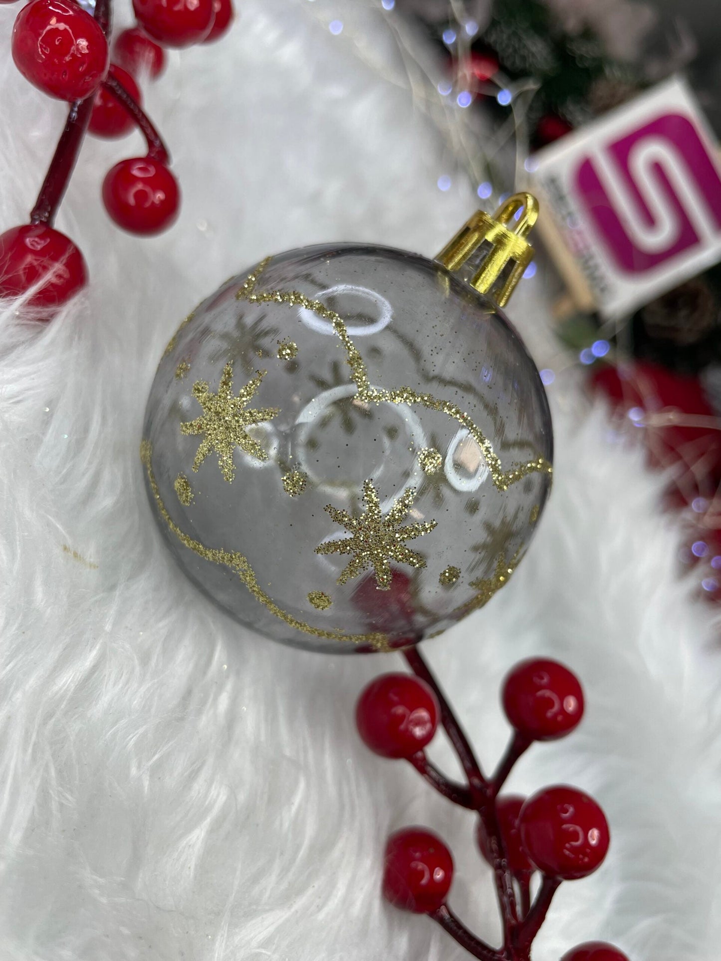 Set globuri de Craciun cu modele de sarbatori, 30 bucati, 6cm, multicolor