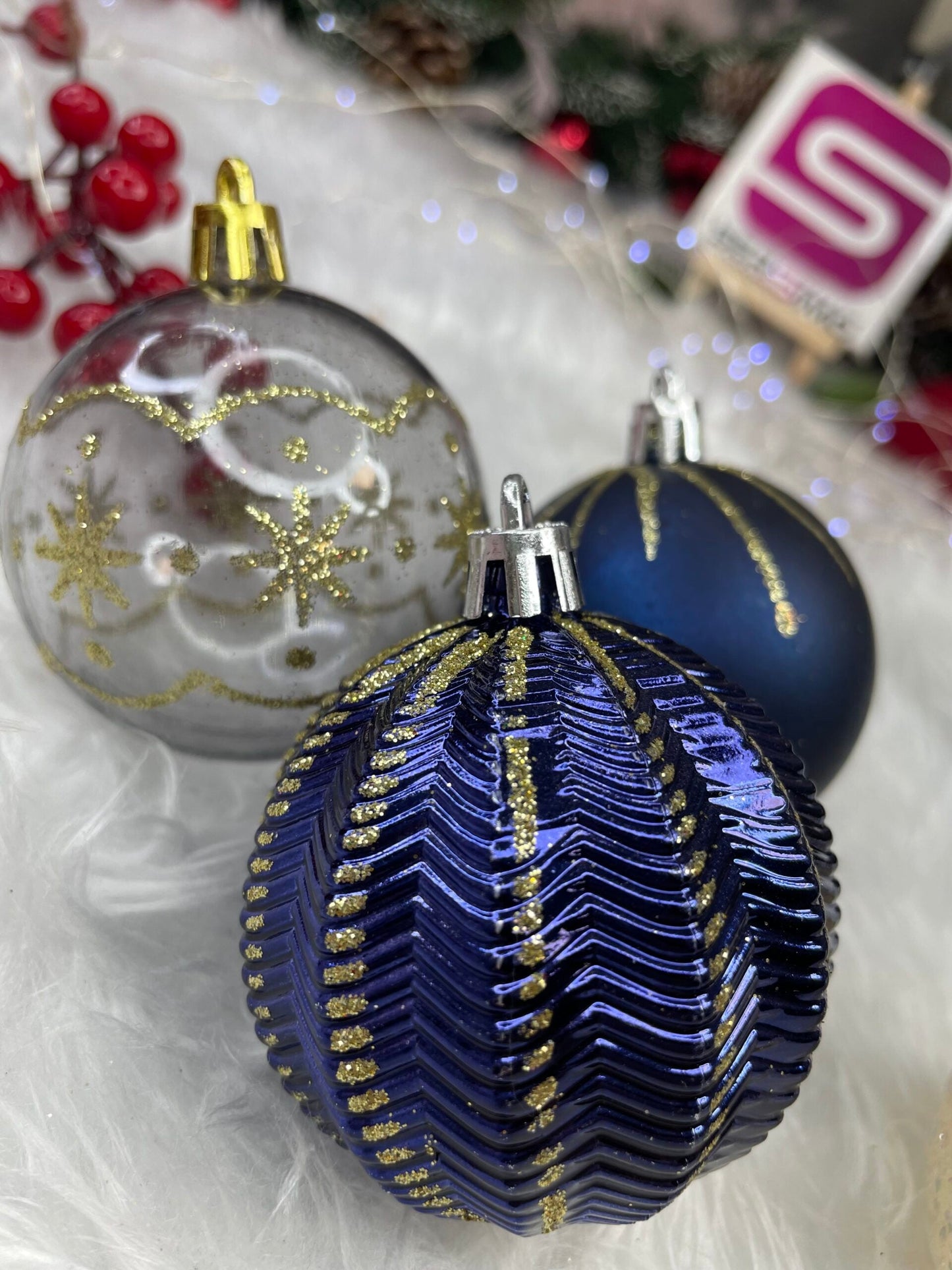 Set globuri de Craciun cu modele de sarbatori, 30 bucati, 6cm, multicolor