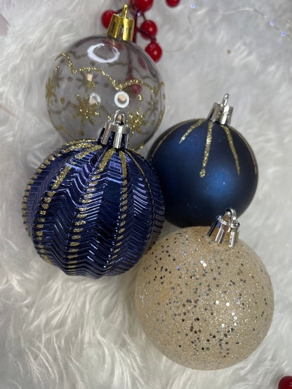 Set globuri de Craciun cu modele de sarbatori, 30 bucati, 6cm, multicolor