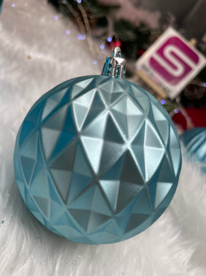 Set globuri de Craciun, 30 bucati, 6 modele, 8cm, albastru