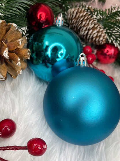 Set globuri de Craciun, 30 bucati, 6 modele, 8cm, albastru