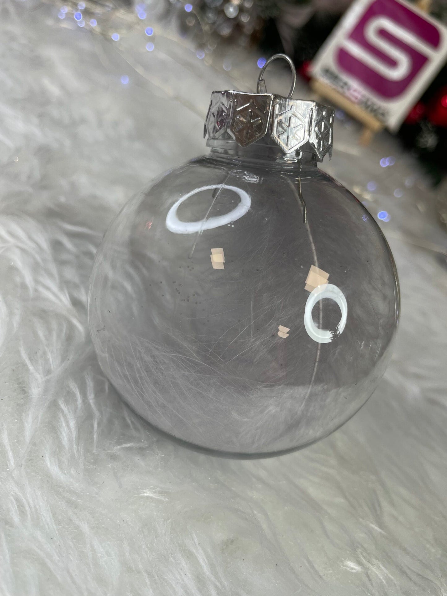 Set globuri de Craciun Inedit, 30 bucati, 7cm, transparente si argintiu