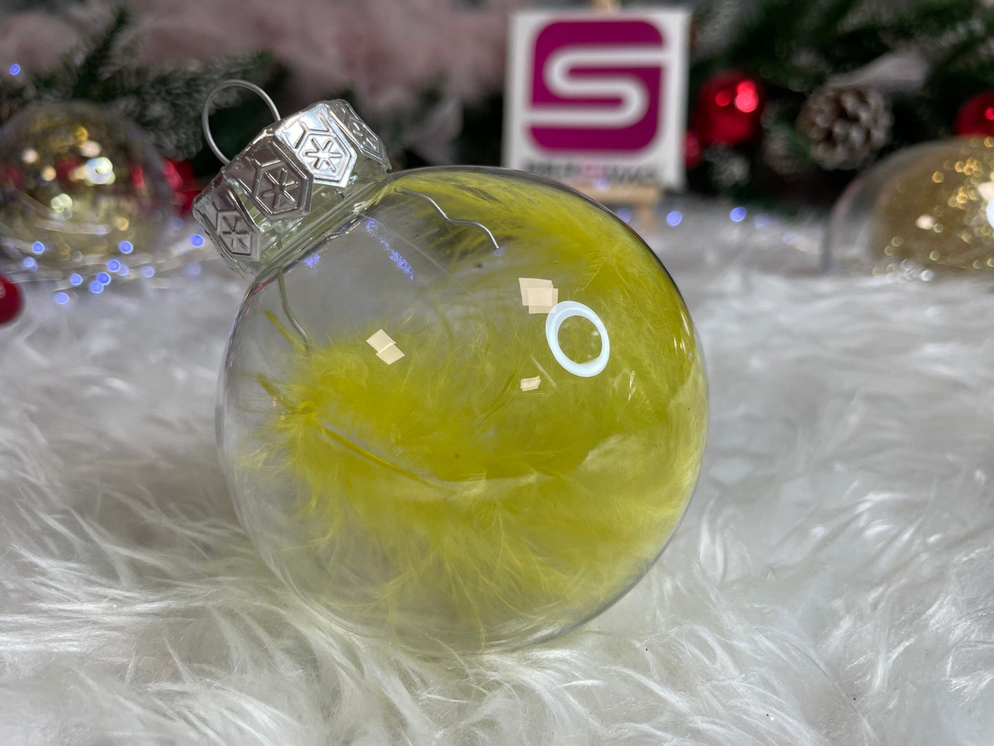 Set globuri de Craciun Inedit, 30 bucati, 7cm, transparente si auriu