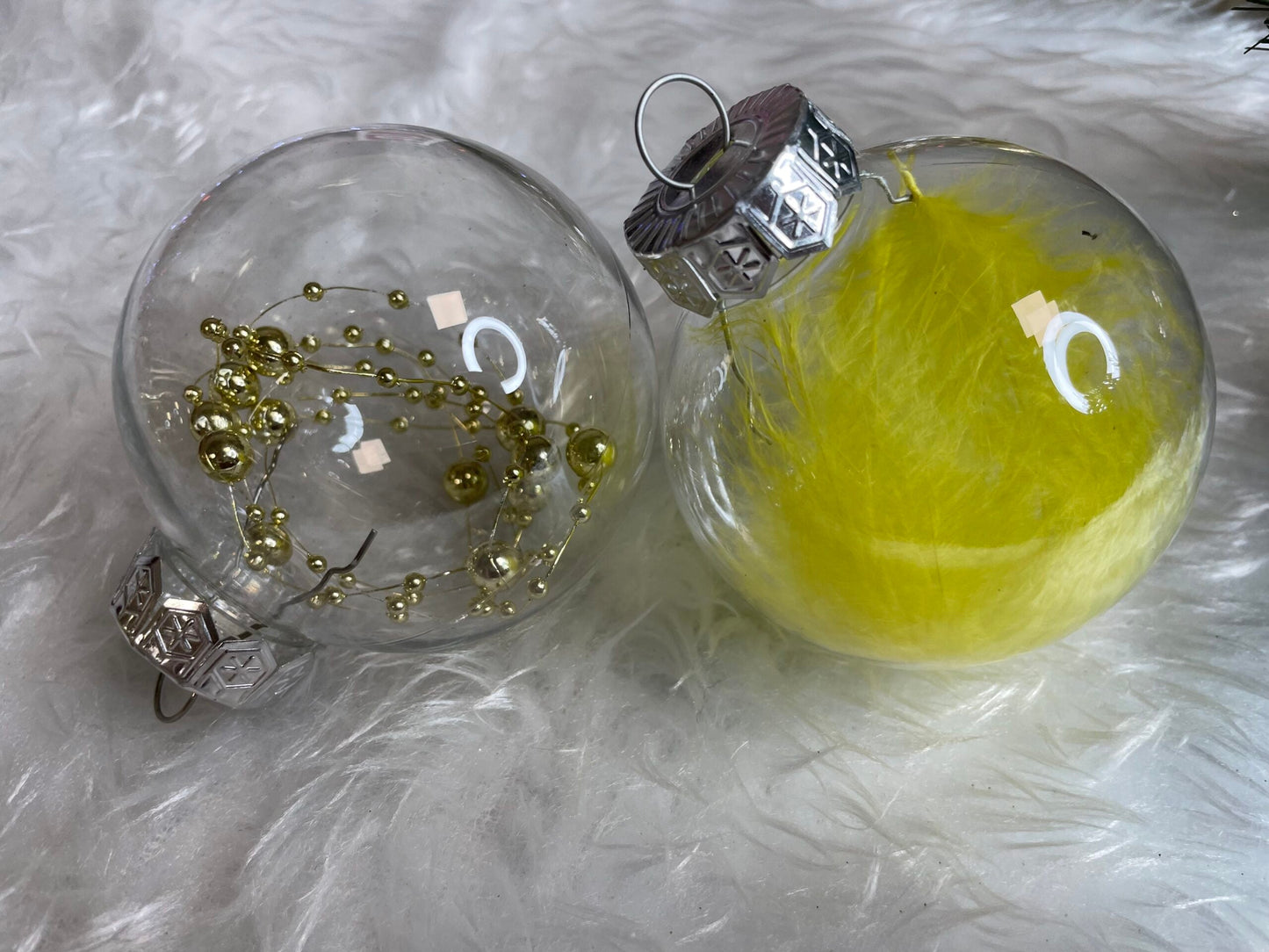 Set globuri de Craciun Inedit, 30 bucati, 7cm, transparente si auriu