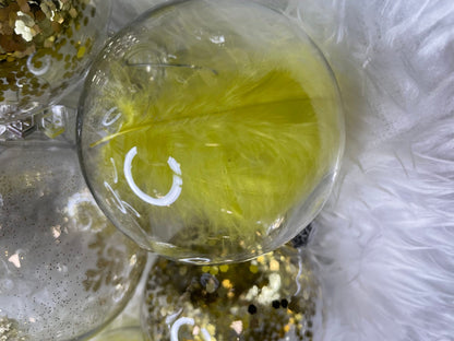 Set globuri de Craciun Inedit, 30 bucati, 7cm, transparente si auriu